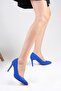 Elora Genuine Suede Cobalt Blue Color Women's Stiletto Shoes - 2
