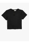 T-Shirt Short Sleeve Crew Neck Heart Window Detailed Camisole