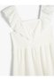 Sleeveless Dress - Detailed Ruffle with V Neck - 3