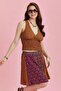 Patterned Patchwork Piece Mini Skirt - 3