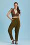 Elastic Waist Pleated Khaki Summer Trousers - 2