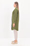 Khaki Hidden Placket Cotton Shirt Tunic - 3