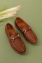 Genuine Leather Women's Buckle Loafer Esl.1852 - 5
