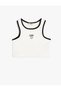 Athlete Heart Embroidered Ribbed Crew Neck Ribbed Cotton