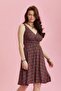 Bohemian Style Double-Breasted V-Neck Floral Print Dress - 4