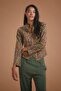Cross Buttoned Judge Collar Women's Jacket Blouse - 2