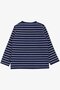 Baby Boy Long Sleeve T-Shirt Placket Striped 9 Months-3 Years, Navy Blue - 2