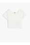 Crop T-Shirt Short Sleeve Ribbed Cotton