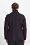 Men's Burgundy Wool Slim Fit Slim Fit Mono Collar Bag Pocket Jacket - 5