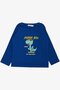 Girls & Boys Boy's Long Sleeve T-Shirt Skater with Glasses Dinosaur Printed 1-4 Years, Cobalt Blue Ma