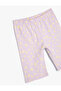 Floral Short Tights with Elastic Waist Cotton - 3