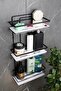 Crystal Shelf Stainless Triple Lamas Bathroom and Cosmetic Organizer Black Bathroom Shelf Shampoo Rack - 2