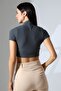 Rocha Women's Slim Fit Soft Textured Tie-Front Blouse & Cardigan & Bolero - Smoked - 7