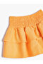 Layered Linen Skirt - Elastic Waist and Gipe Detail - 3
