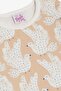 Girl's Pajama Set with Cute Pigeon Pattern, 1-3 Years Old, Beige - 5
