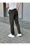 Men's Black Jogger Cut Waist Elastic and Drawstring Chino Pants - 4