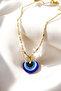 Evil Eye Rainbow Handmade Murano Glass Chain Necklace Blue - 2