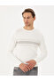 Ecru Slim Fit Crew Neck Knitwear Sweater 50296875-Vr019