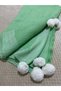 Violet Knitwear Knitted Tv Blanket Apple_Green 10 Pompom 130X170 Leg Shawl-Seat Shawl and Decor - 8