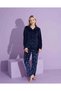 Navy Blue Flamingo - New Season Trend Mother/Daughter Velvet Pajamas Set 2800 - 5