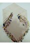 Handmade Crystal Drop Stone Beaded Writing, Cheesecloth Yemeni, Scarf, 4 Edge-Embroidered - 6