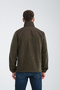Men's Khaki Full Zipper Antipilling Non Pilling Softshell Garnished Fleece Jacket - 7