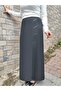 Hijab Large Size Leather Detailed Lined Pleated Portoric Mother Skirt - 3