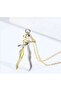 Double color thin chain necklace with hugging lover pendant