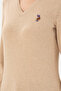 Women's Sand Melange Basic V-Neck Sweater 50288983-Vr123 - 7