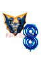 Batman 8 Years Old Navy Blue Number Balloon Set Bat Man Batman Birthday Party Balloon Set - 2