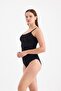 Women's Cotton Lace Strap Black Tank Top and Panties Set - 3