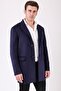 Navy Blue Roman Cashmere Coat - 3