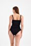 Women's Cotton Lace Strap Black Tank Top and Panties Set - 7