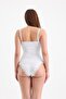 Women's Cotton Lace Strap White Tank Top and Panties Set - 4