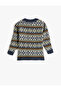 Sweater Knitted Round Neck Long Sleeve Ethnic Patterned - 2