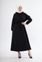 Women's 2 Thread Long Dress with Drawstring Waist, Hood and Pockets - 4