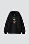 Ducking Relentless Printed Oversize Unisex Premium Black Hoodie - 2