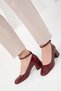 Burgundy Patent Leather Women's Classic Heeled Shoes 19917 - 5