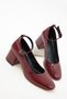 Burgundy Patent Leather Women's Classic Heeled Shoes 19917 - 2