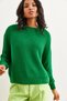 Women's Green Crew Neck Links Knit Knit Sweater Kzk- 19000870