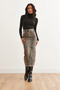 Women's Leopard Gabardine Skirt with Stone Pockets and Slits Etk-19000285 - 8
