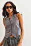 Women's Smoked Lined Fleto Pocket Woven Vest Ylk- 19000041 - 4