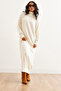 Women's Ecru Openable Collar Button Detailed Maxi Knitwear Dress Elb- 19002288 - 2