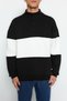 Black Oversize/Wide Cut Snap Fastener Color Inside Fleece Cotton Sweatshirt Tmnaw24Sw00160 - 4