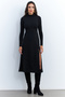 Women's Black Turtleneck Midi Dress Hor15 - 2