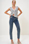 Blue High Waist Mom Jean Alc-X13171