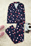 Lacivert %100 Pamuklu Kalpli Örme Pijama Takımı THMAW25PT00141 - 5