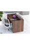 Modern Reception Desk White with Glass Top Desk Office Reception Table-140Cm (Dark Brown) - 4