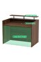 Modern Reception Desk with Wooden Top Desk Office Reception Table-120Cm (Dark Brown) - 5