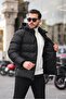 Embroidered Carbon Leather Coat Hooded PLDP 2959 - 2